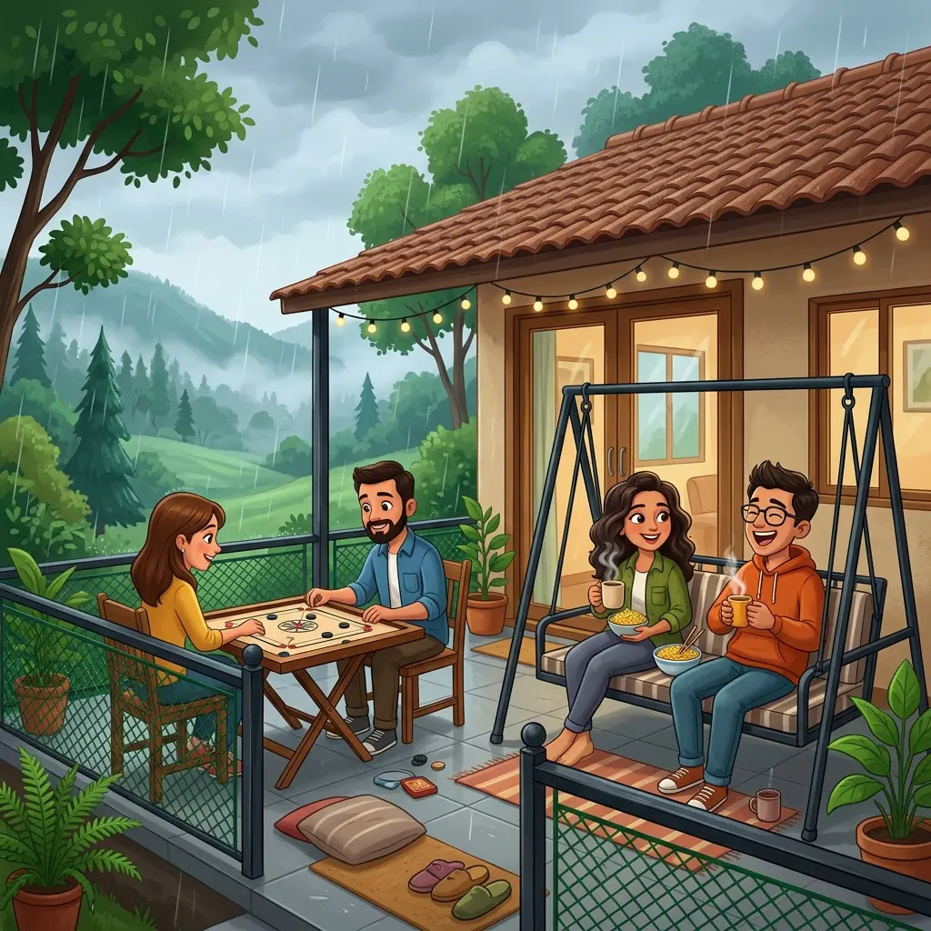 Friendship Day Monsoon Getaway: Farm Stay Near Trimbakeshwar - cartoon illustration
